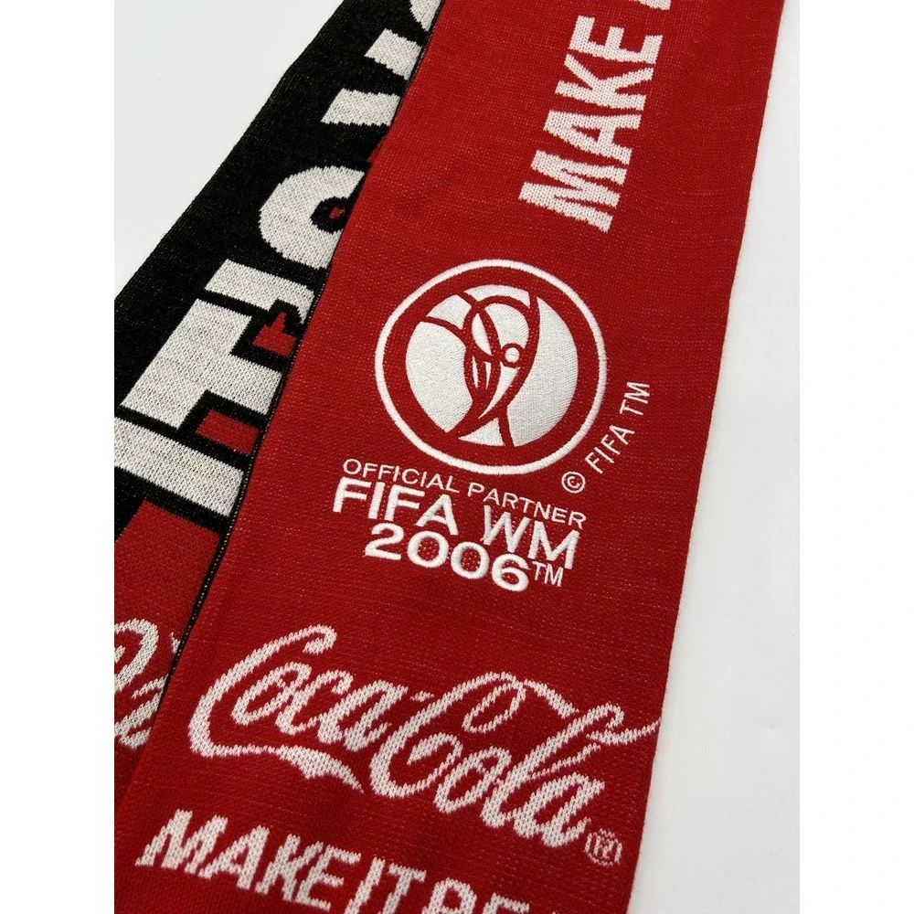 Vintage Coca Cola FIFA World Cup 2006 Scarf Germany Fan Schal Knit Memorabilia